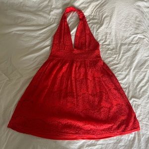 red halter dress